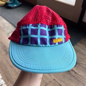 Colorful Topo Designs Mesh Cap with Grid Pattern